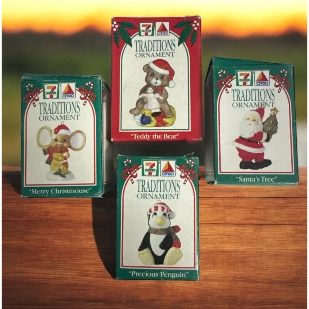 1993 7-Eleven Citgo Traditions Ornament Mixed‎ Lot Of 4 Ornament Lot New